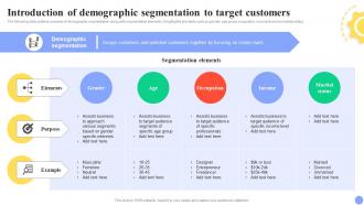 Guide For User Segmentation Introduction Of Demographic Segmentation To Target MKT SS V