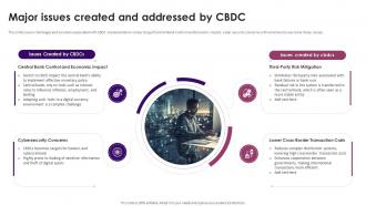 Guide On Defining Roles Of Stablecoins Major Issues Created And Addressed By CBDC BCT SS