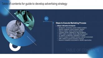 Guide To Develop Advertising Strategy Table Of Contents