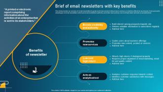 Guide To Digital Marketing Collateral Brief Of Email Newsletters With Key Benefits MKT SS