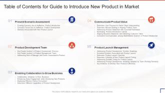 Guide To Introduce New Product In Market Table Of Contents