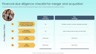 Guide To M And A Financial Due Diligence Checklist For Merger And Acquisition