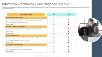 Guide To M And A Information Technology Due Diligence Checklist