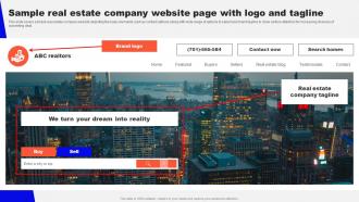 Guide To Real Estate Branding Sample Real Estate Company Website Page Strategy SS