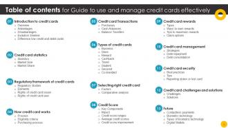Guide To Use And Manage Credit Cards Effectively Fin CD Analytical Colorful