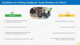 Guideline For Giving Feedback Keep Emotions In Control Training Ppt