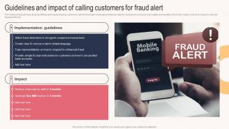 Guidelines And Impact Of Calling Customers For Fraud Alert Sales Outreach Plan For Boosting Customer Strategy SS