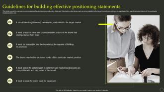 Guidelines For Building Effective Positioning Statements Effective Positioning Strategy Product