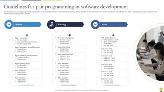 Guidelines For Pair Programming In Software Development Agile Playbook For Software Designers