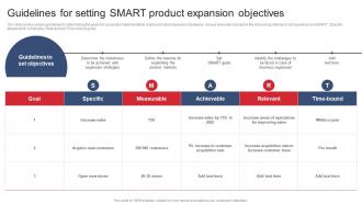 Guidelines For Setting Smart Product Expansion Objectives Product Expansion Steps