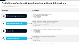 Guidelines Of Networking Automation In Financial Services