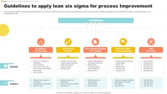 Guidelines To Apply Lean Six Sigma For Process Improvement