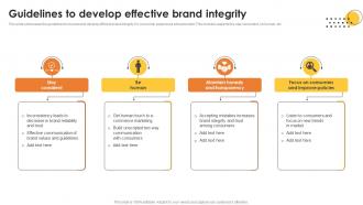 Guidelines To Develop Effective Brand Integrity