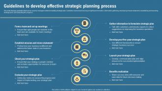 Guidelines To Develop Effective Strategic Planning Process Strategic Management Guide