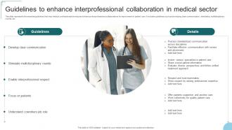 Guidelines To Enhance Interprofessional Collaboration In Medical Sector
