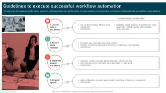 Guidelines To Execute Successful Workflow Automation Process Improvement Strategies
