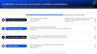 Guidelines To Execute Successful Workflow Improvement To Enhance Operational Efficiency Via Automation