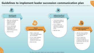 Guidelines To Implement Leader Succession Communication Plan