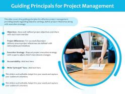 Guiding principals for project management