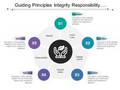 Guiding principles integrity responsibility engage enrich operate with hands image