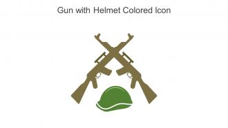 Gun With Helmet Colored Icon In Powerpoint Pptx Png And Editable Eps Format