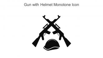 Gun With Helmet Monotone Icon In Powerpoint Pptx Png And Editable Eps Format