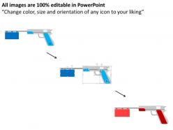 Guns with tags for data representation flat powerpoint design