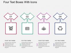 Gx four text boxes with icons flat powerpoint design