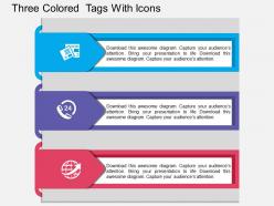 Gx three colored tags with icons flat powerpoint design