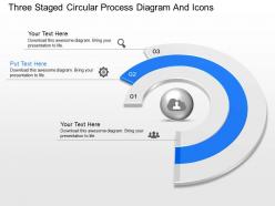 Gx three staged circular process diagram and icons powerpoint template