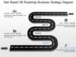 Gy year based 3d roadmap business strategy diagram powerpoint template
