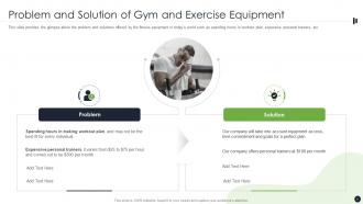 Gym And Exercise Equipment Investor Funding Elevator Pitch Deck