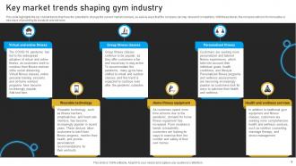 Gym And Fitness Center Industry Analysis Powerpoint Ppt Template Bundles BP MM Informative Professionally