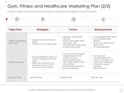 Gym fitness and healthcare marketing plan strategies market entry strategy clubs industry ppt rules