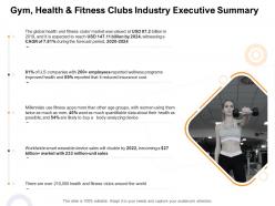 Gym health abc fitness clubs industry executive summary how enter health fitness club market ppt pictures