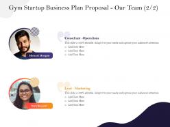 Gym Startup Business Plan Proposal Our Team M2944 Ppt Powerpoint Presentation Template Show