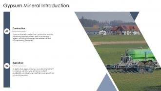 Gypsum Mineral Applications Construction Agriculture Ppt Example ST AI Colorful Best