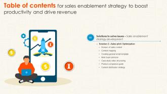 H13 Sales Enablement Strategy To Boost Productivity And Drive Revenue Table Of Content SA SS