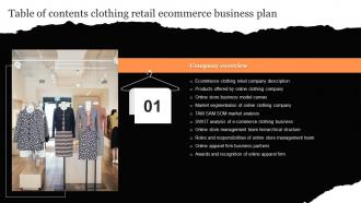 H1 Table Of Contents Clothing Retail Ecommerce Business Plan Ppt Powerpoint Presentation Slides Good