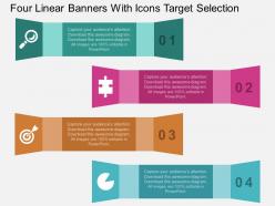 Ha four linear banners with icons target selection flat powerpoint design