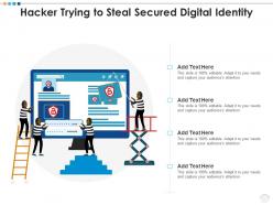 Hacker trying to steal secured digital identity