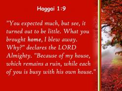Haggai 1 9 my house which remains a ruin powerpoint church sermon