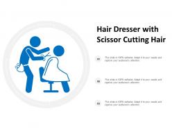 Hair Dresser With Scissor Cutting Hair