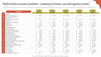 Hairdressing Business Plan Profit And Loss Account Statement Summary Of Revenue Cost And BP SS Analytical Researched
