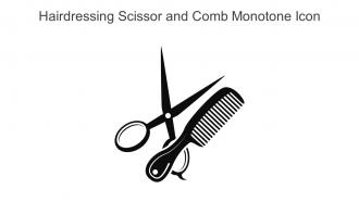 Hairdressing Scissor And Comb Monotone Icon In Powerpoint Pptx Png And Editable Eps Format