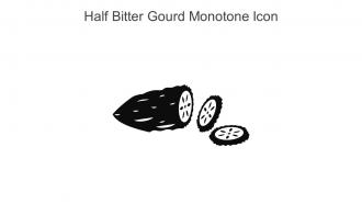 Half Bitter Gourd Monotone Icon In Powerpoint Pptx Png And Editable Eps Format