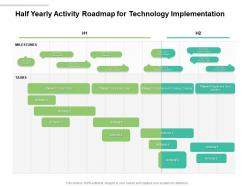 Half yearly activity roadmap for technology implementation