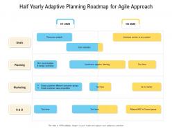 Half yearly adaptive planning roadmap for agile approach