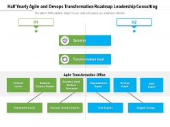 Half yearly agile and devops transformation roadmap leadership consulting