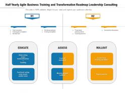 Half yearly agile business training and transformation roadmap leadership consulting